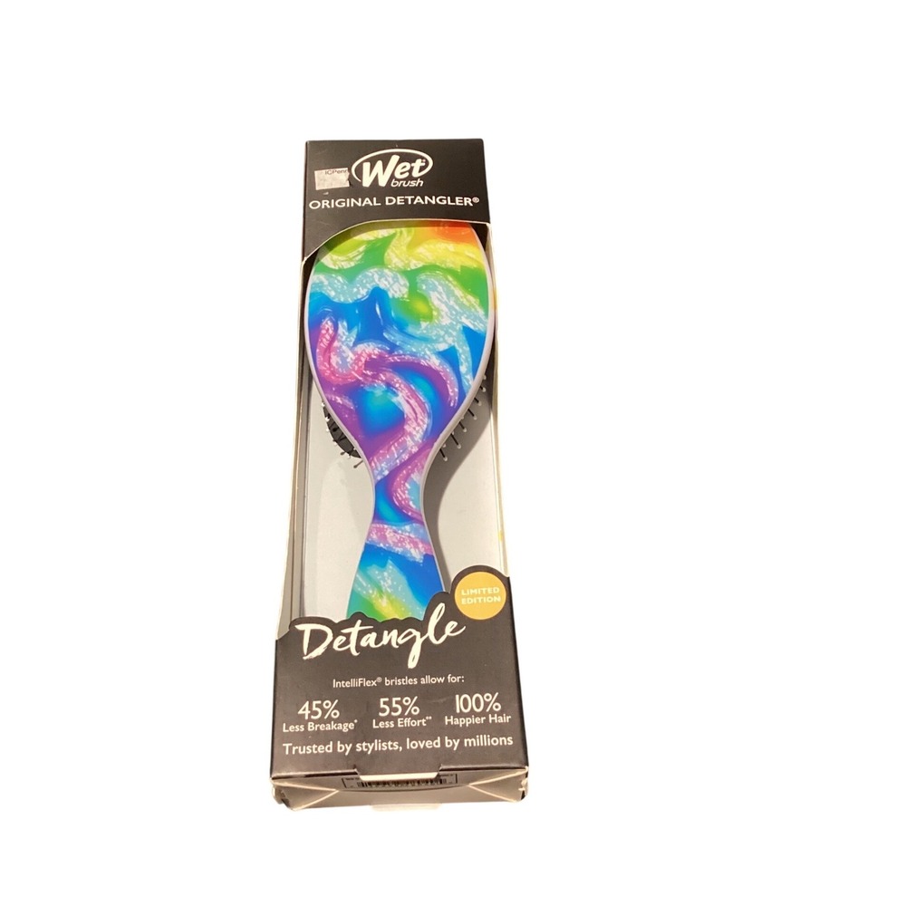 Wet Brush Original Detangler Limited Edition Rainbow Tie Dye Hair Brush New